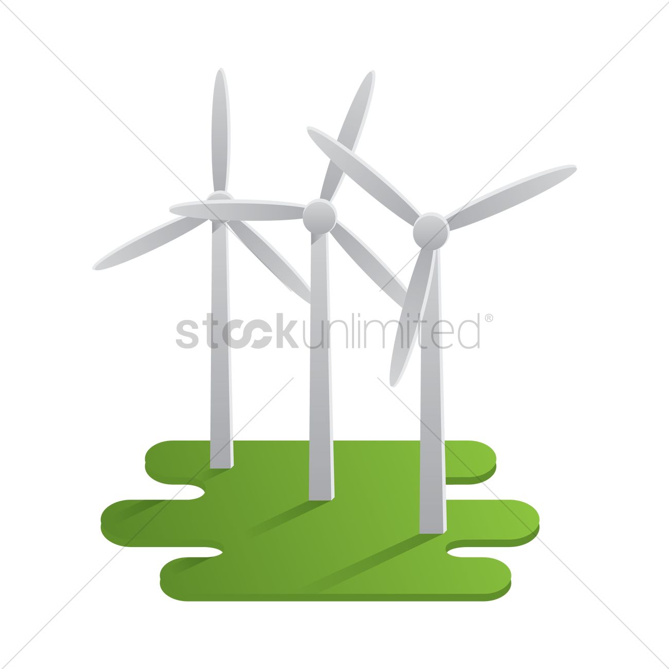 1300x1300 Wind Turbines Vector Image
