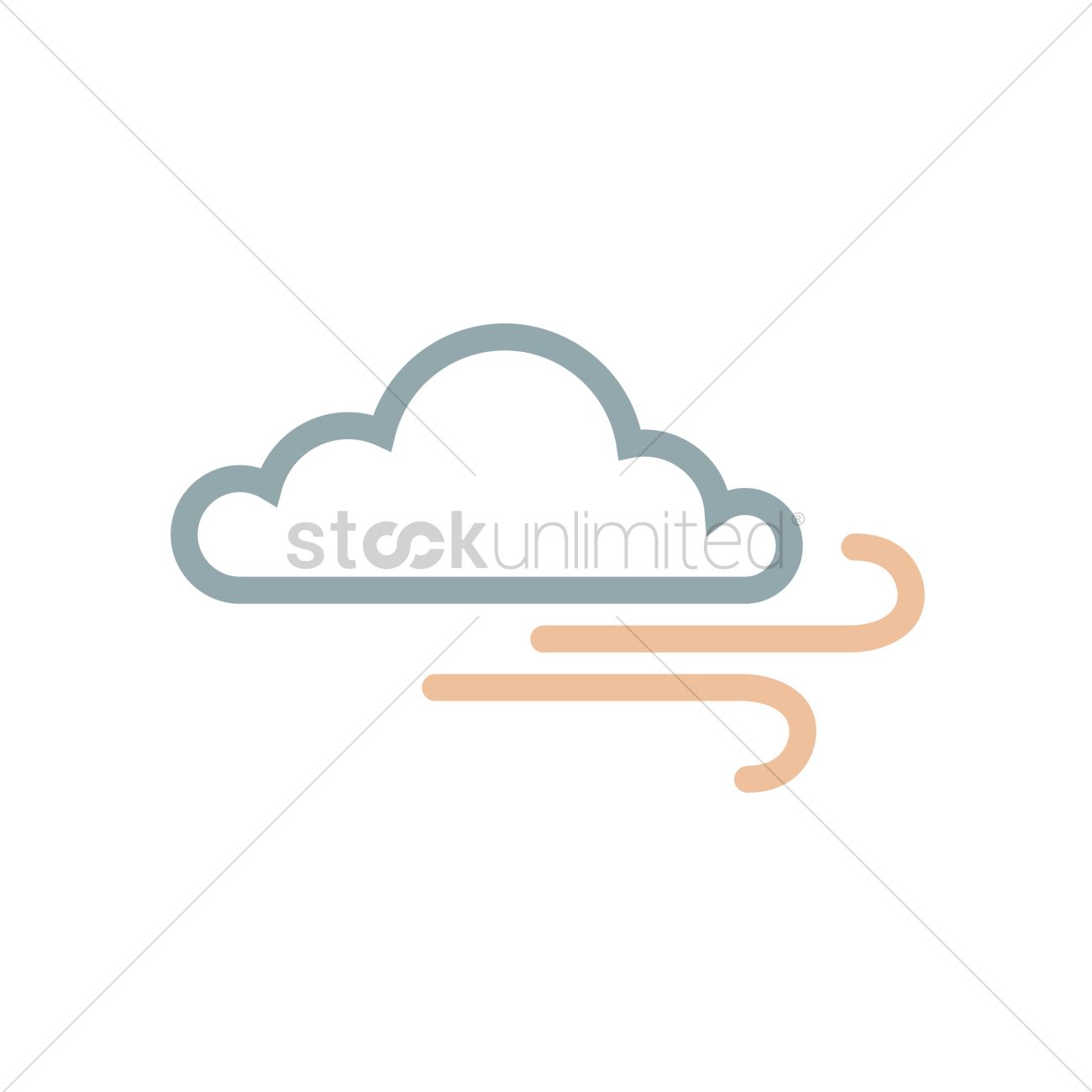 1300x1300 Free Cloud With Wind Vector Image
