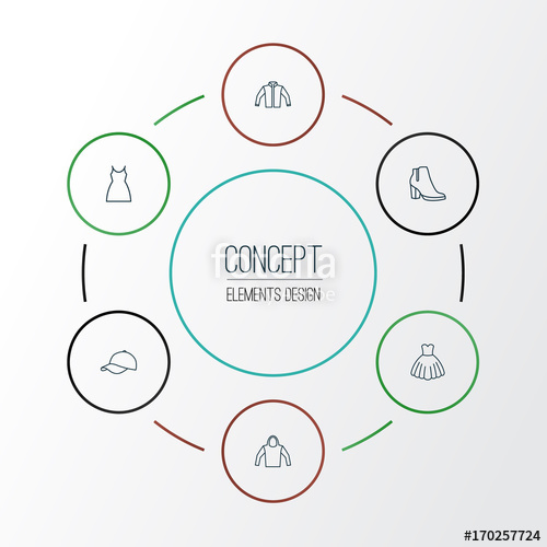 500x500 Clothes Outline Icons Set. Collection Of Sweatshirt, Heels, Dress