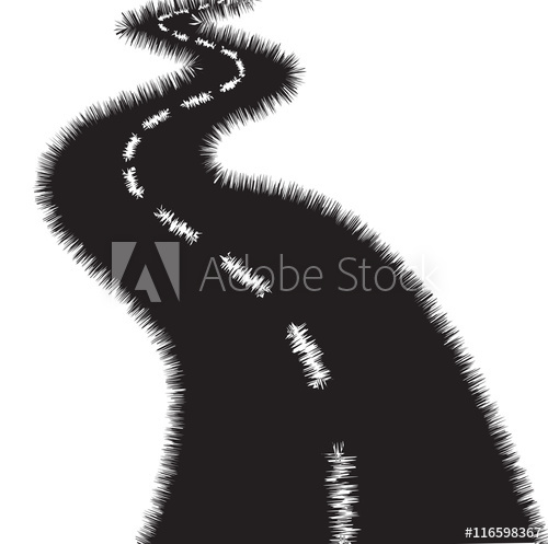 500x497 Winding Road, Vector Illustration