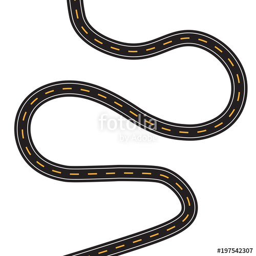500x500 Winding Empty Road Vector Illustration Stock Image And Royalty