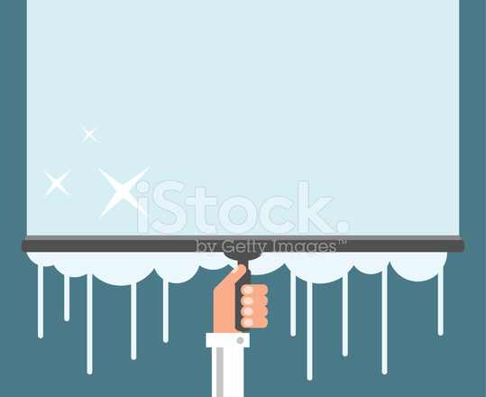 539x440 Window Cleaning Background, Flat Design Vector Stock Vector