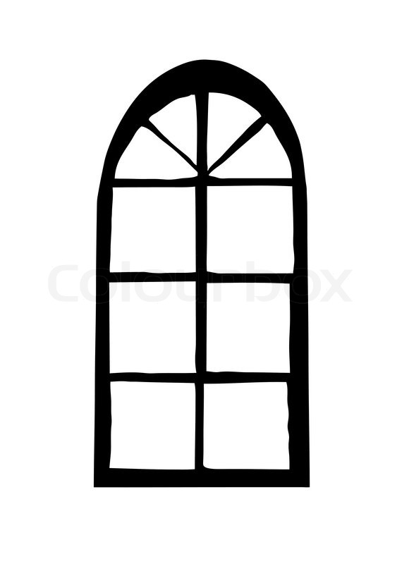 580x800 Vector Silhouette Window On White Background Stock Vector