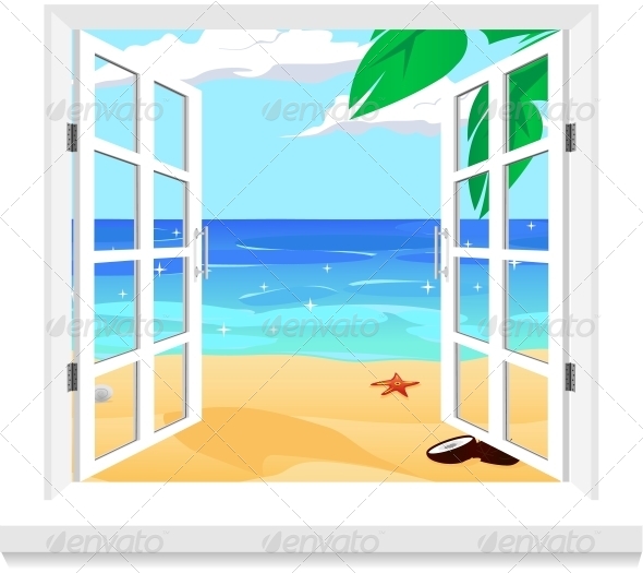 590x525 View From Window Vector By Meilun Graphicriver