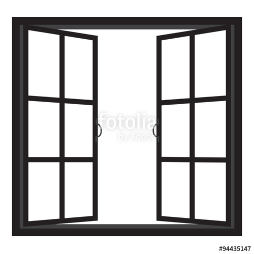 500x500 Windows Half Open Window Vector Stock Image And Royalty Free