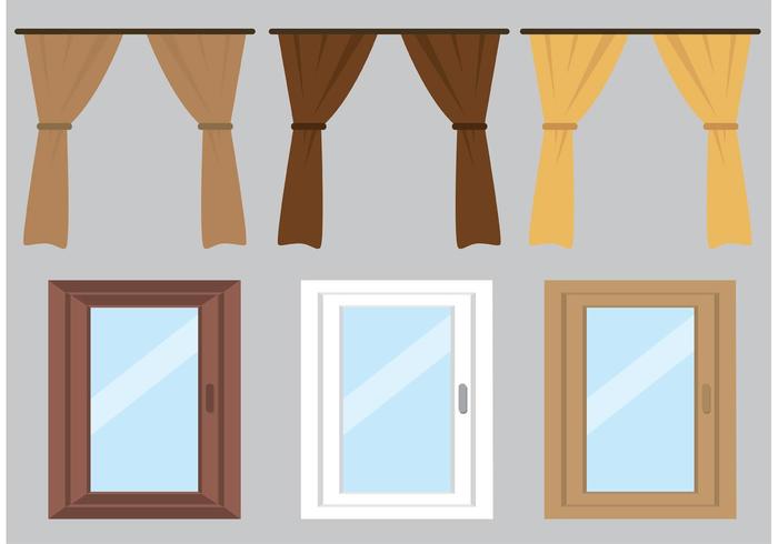 700x490 Free Vector Curtain And Windows