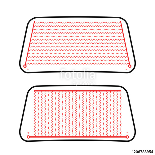 500x500 Heating The Windshield Of The Car. Vector Illustration. Ice