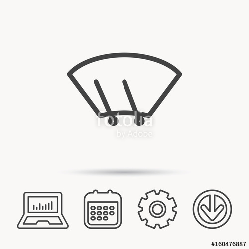 500x500 Windscreen Wipers Icon. Windshield Sign. Notebook, Calendar And