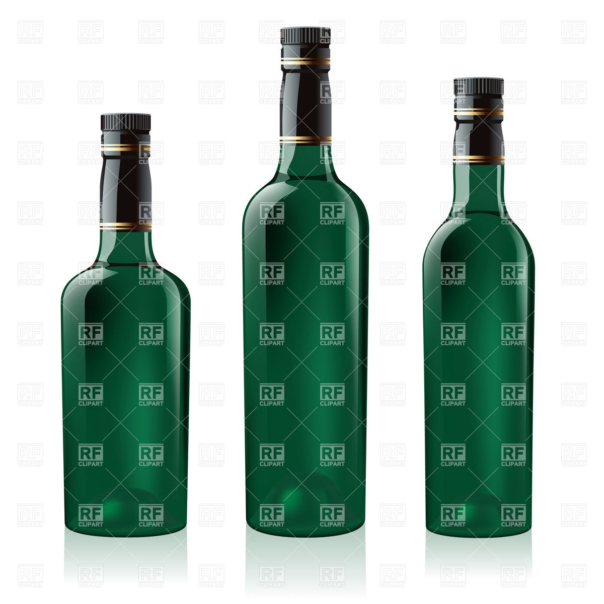 1200x1200 Green Straight Wine Bottles Vector Image Vector Artwork Of Food