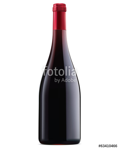 400x500 Burgundy Red Wine Bottle. Vector Illustration Stock Image And
