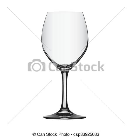 450x470 Empty Red Wine Glass, Vector Illustration.