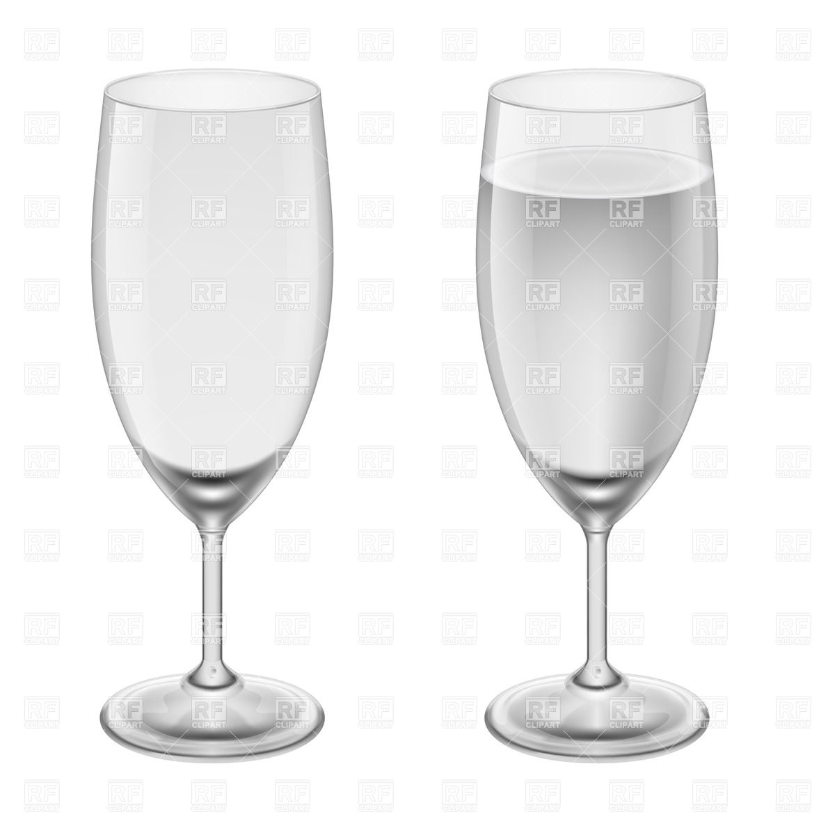 1200x1200 Empty Wineglass And Wineglasses With Water Vector Image Vector
