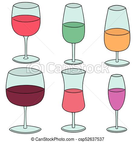 450x470 Vector Set Of Wine Glass.