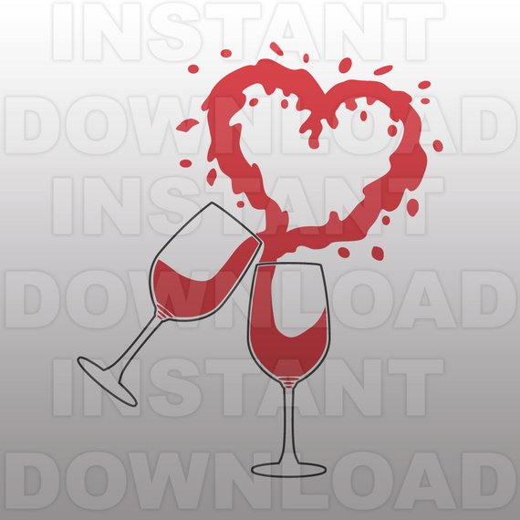 570x570 Wine Glasses Svg Filewine Svg Filewine Heart Svg Cutting Etsy