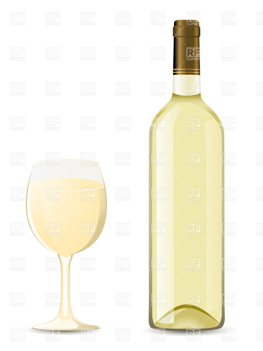 898x1200 Bottle And Glass Of White Wine Vector Image Vector Artwork Of