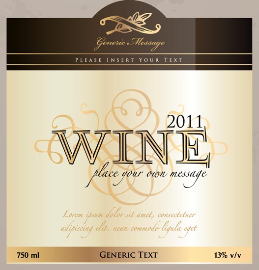 527x550 Creative Wine Bottle Labels Vector