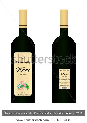333x470 Template Modern Wine Label. Front And Back Labels. Vector