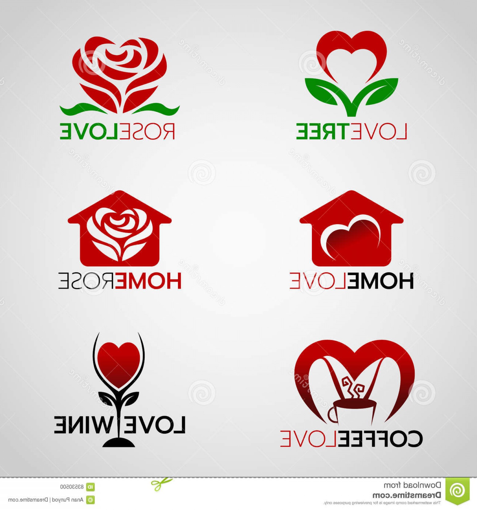 1560x1668 Stock Illustration Heart Rose Logo Home Love Logo Coffee Wine Logo