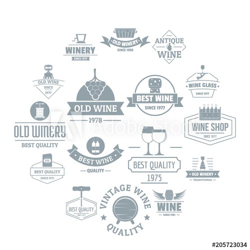 500x500 Wine Logo Icons Set. Simple Illustration Of 16 Wine Logo Vector