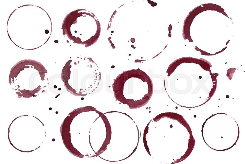800x538 Vector Set Of Wine Stains. Stock Vector Colourbox