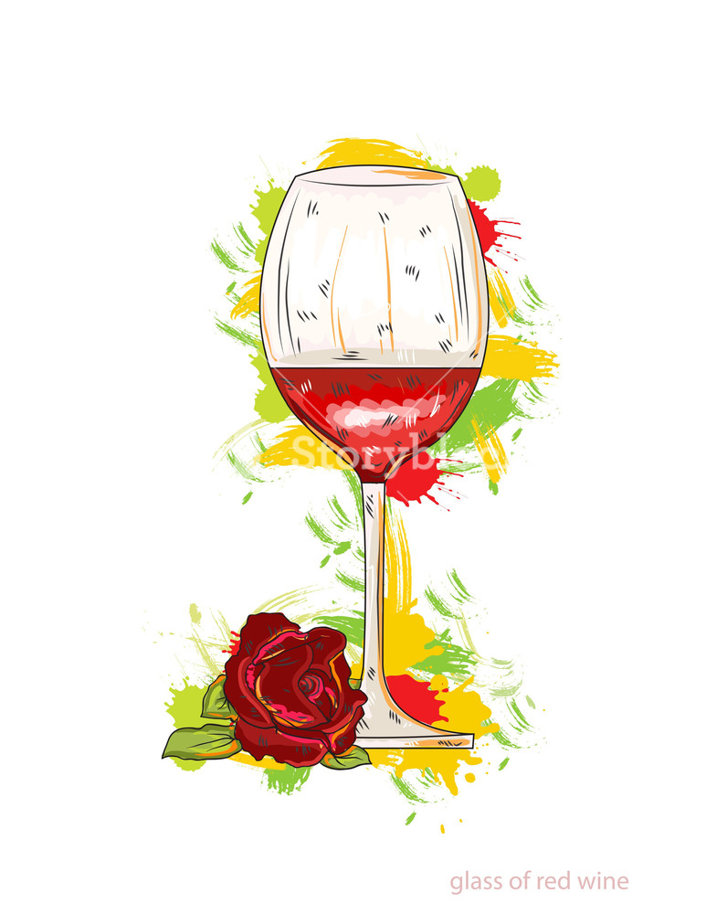 796x1000 Glass Of Red Wine Vector Illustration Royalty Free Stock Image