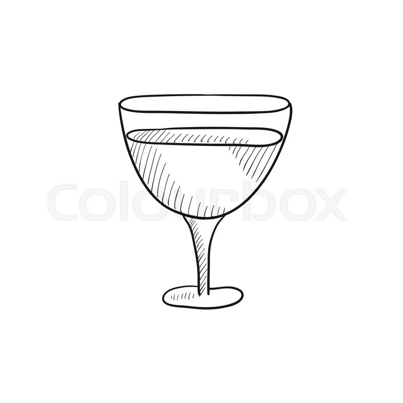 800x800 Glass Of Wine Vector Sketch Icon Isolated On Background. Hand