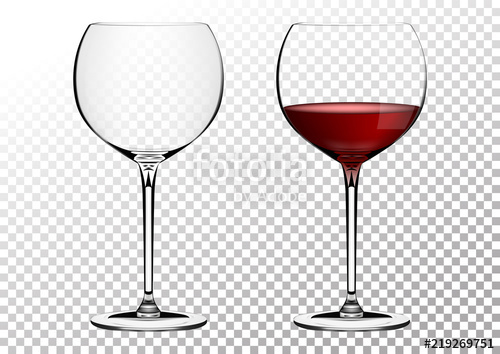 500x354 Set Transparent Vector Wine Bordo Glasses Empty, With Red Wine