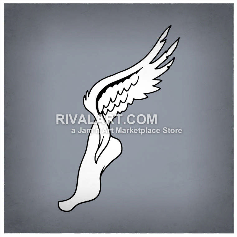761x761 Track Field Logo Graphic Symbol Foot With Wings Or Flying Winged Shoe
