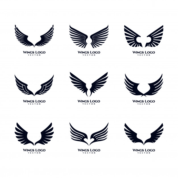 626x626 Wings Logo Vector Set Vector Premium Download