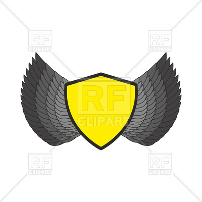 400x400 Yellow Shield And Wings Logo Vector Image Vector Artwork Of
