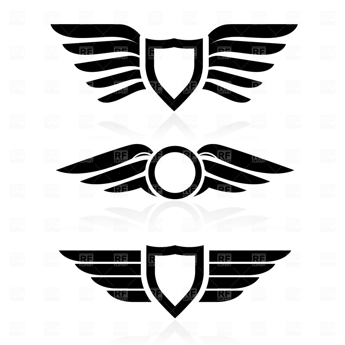 1200x1200 Shield With Wings Symbol Vector Image Vector Artwork Of Icons