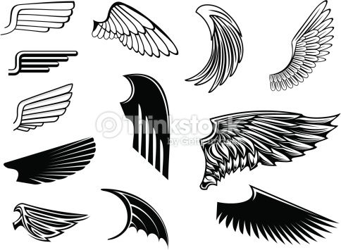 484x355 Set Of Angel Wings Vector Art 153208979 Wings