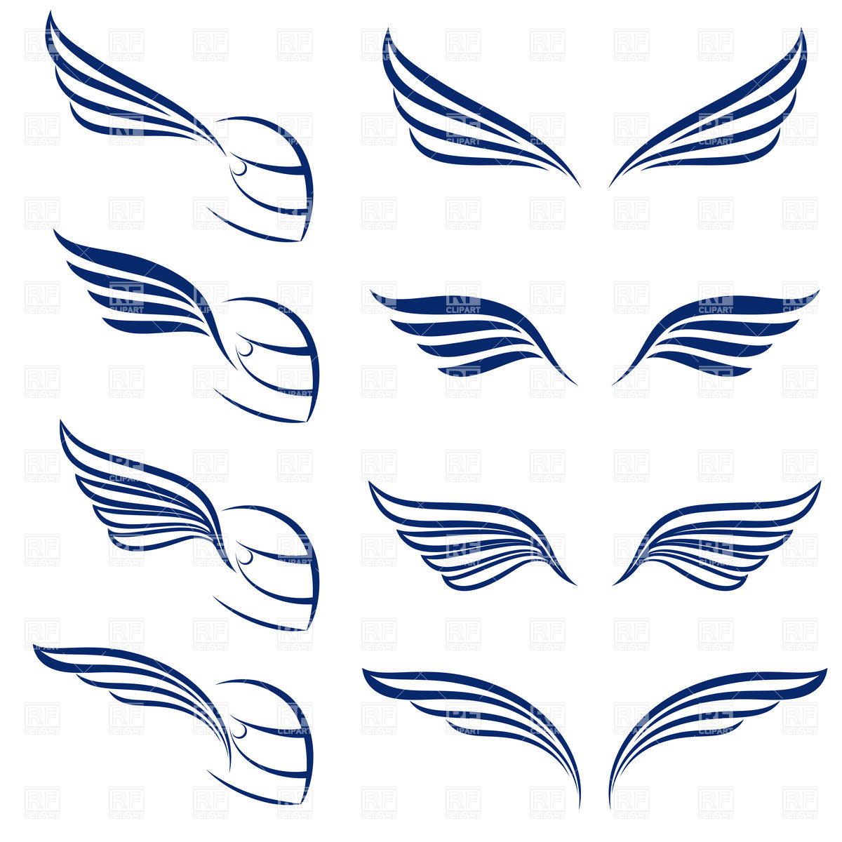 1200x1200 Symbolic, Simple Racing Wings Vector Image Vector Artwork Of