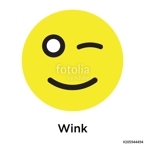 500x500 Wink Icon Vector Sign And Symbol Isolated On White Background