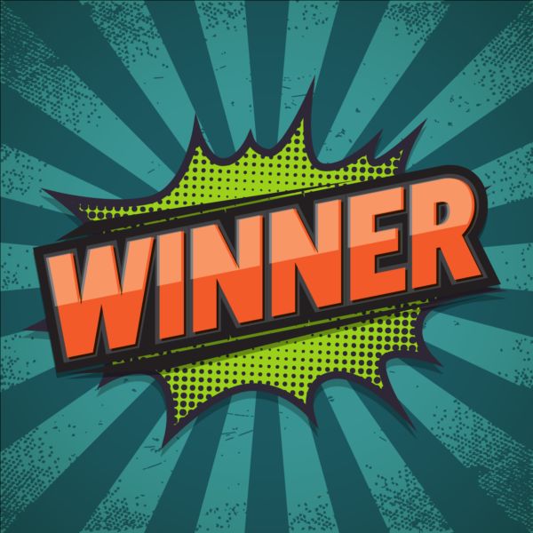 600x600 Winner Comic Speech Bubble Vector Free Download