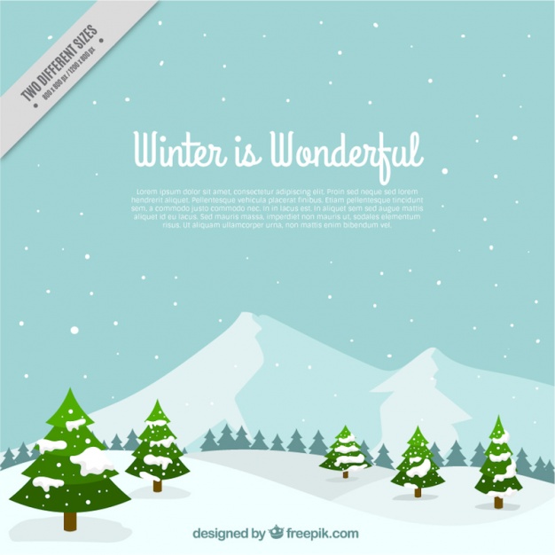 626x626 Fantastic Winter Background With Trees And Snow In Flat Design
