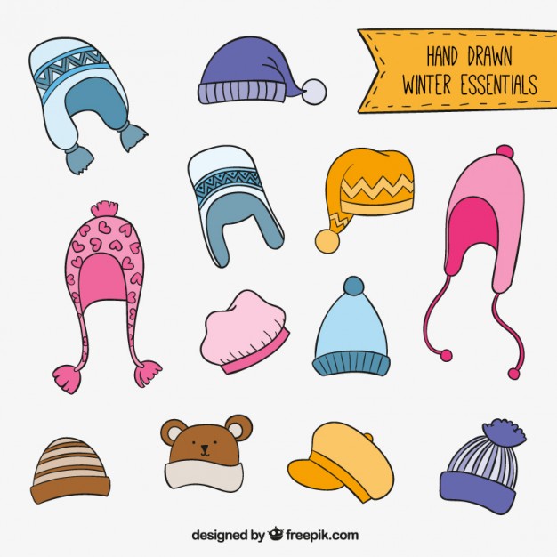 626x626 Hand Drawn Winter Hats Vector Premium Download