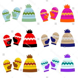 300x300 Cute Girl In Pajamas And Winter Hat With A Cat Cartoon