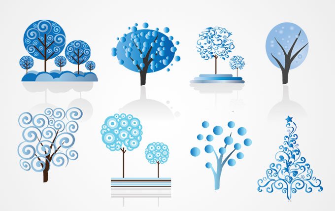 680x428 Free Winter Tree Vector Set (Free) Psd Files, Vectors Amp Graphics