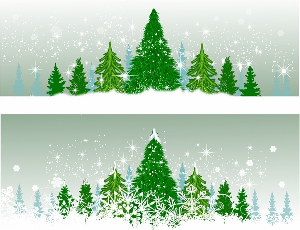 600x461 Winter Christmas Trees Free Vector In Adobe Illustrator Ai ( .ai