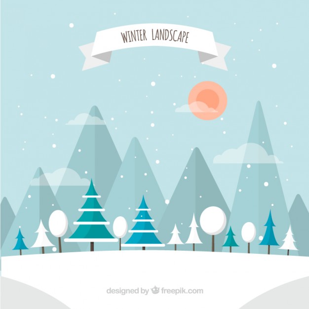 626x626 Winter Landscape Vector Premium Download