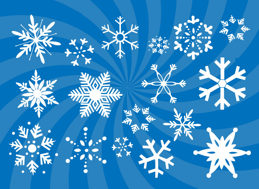 1024x750 Snowflakes Vectors Set