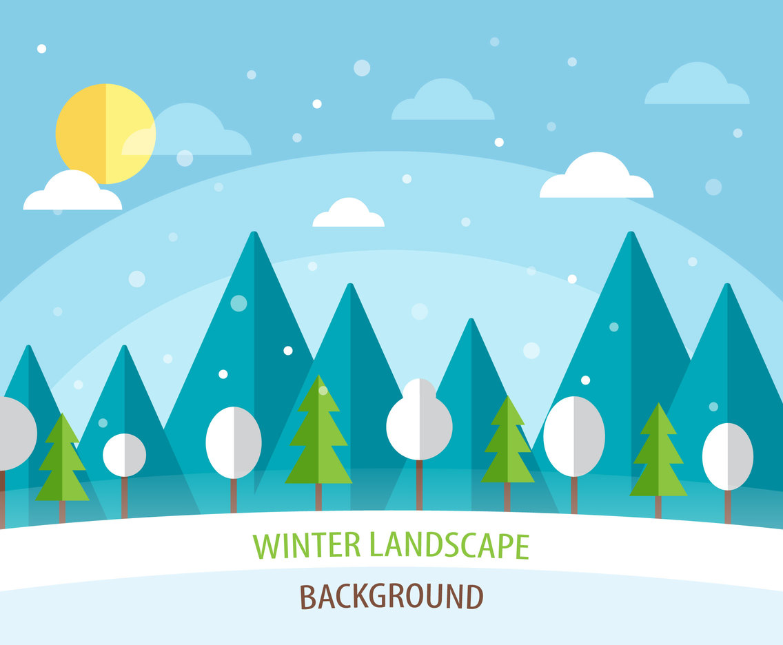 1136x936 Flat Winter Landscape Background Vector Art Amp Graphics