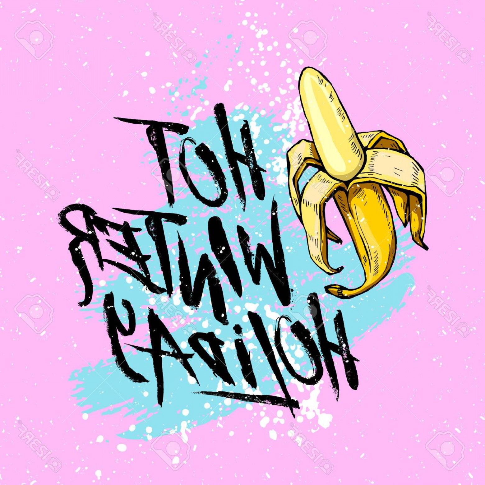 1560x1560 Photostock Vector Illustration Hot Winter Holiday With Banana On A