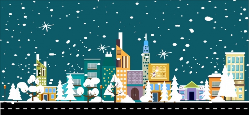 795x368 Vector Winter Landscape City Free Vector Download (3,829 Free