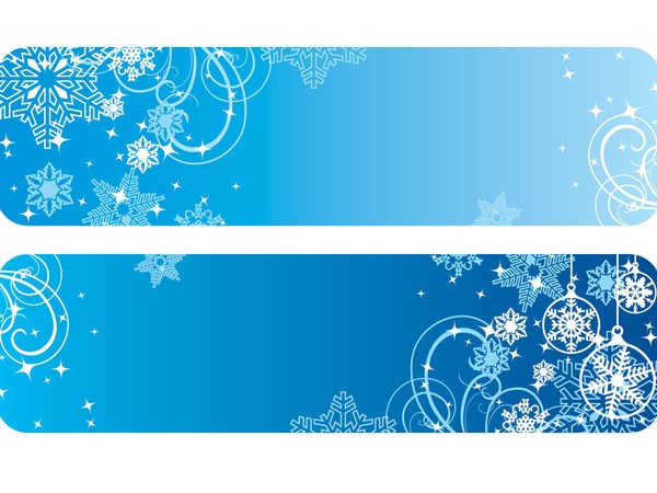 600x450 Winter Banners Vector Graphic