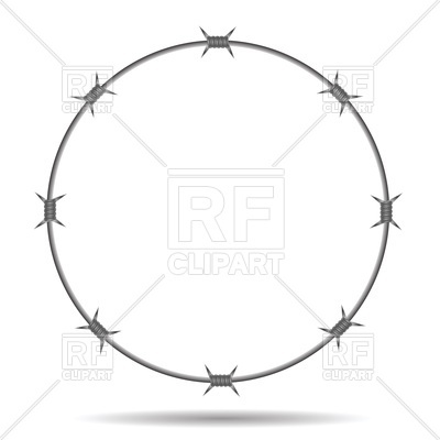 400x400 Round Frame Of Barbed Wire Vector Image Vector Artwork Of