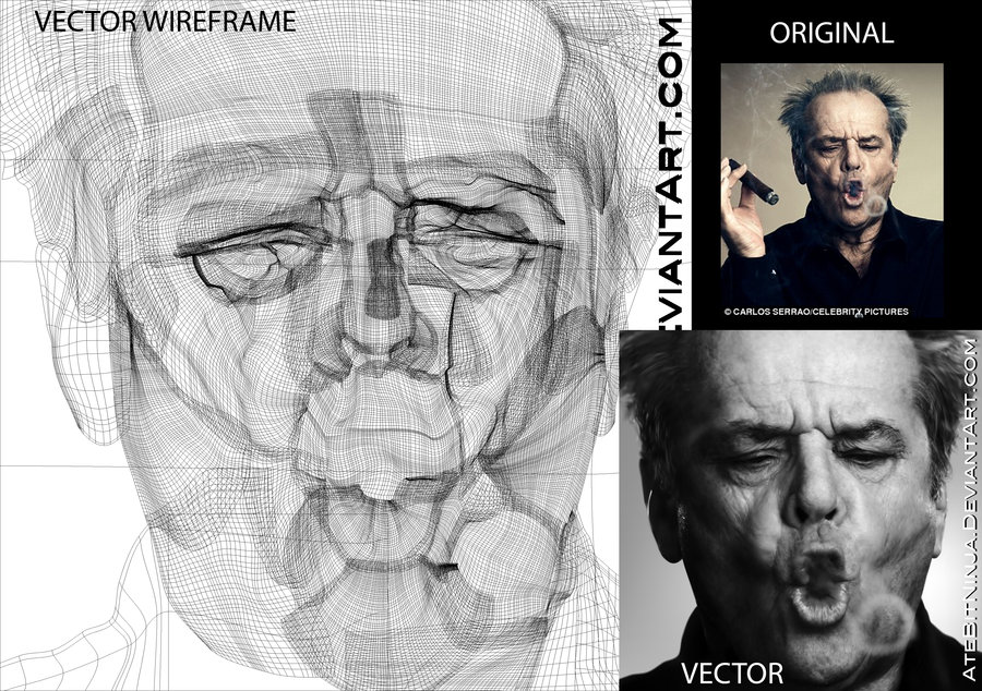 900x634 Jack Nicholson Vector Wireframe By Atebitninja