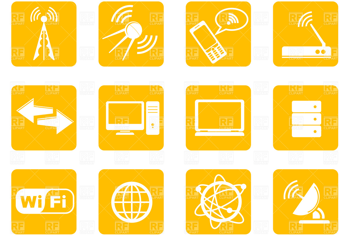 1200x814 Simple Wireless Technology Icons Vector Image Vector Artwork Of