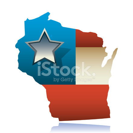 440x440 Wisconsin State Map Outline Stock Vector